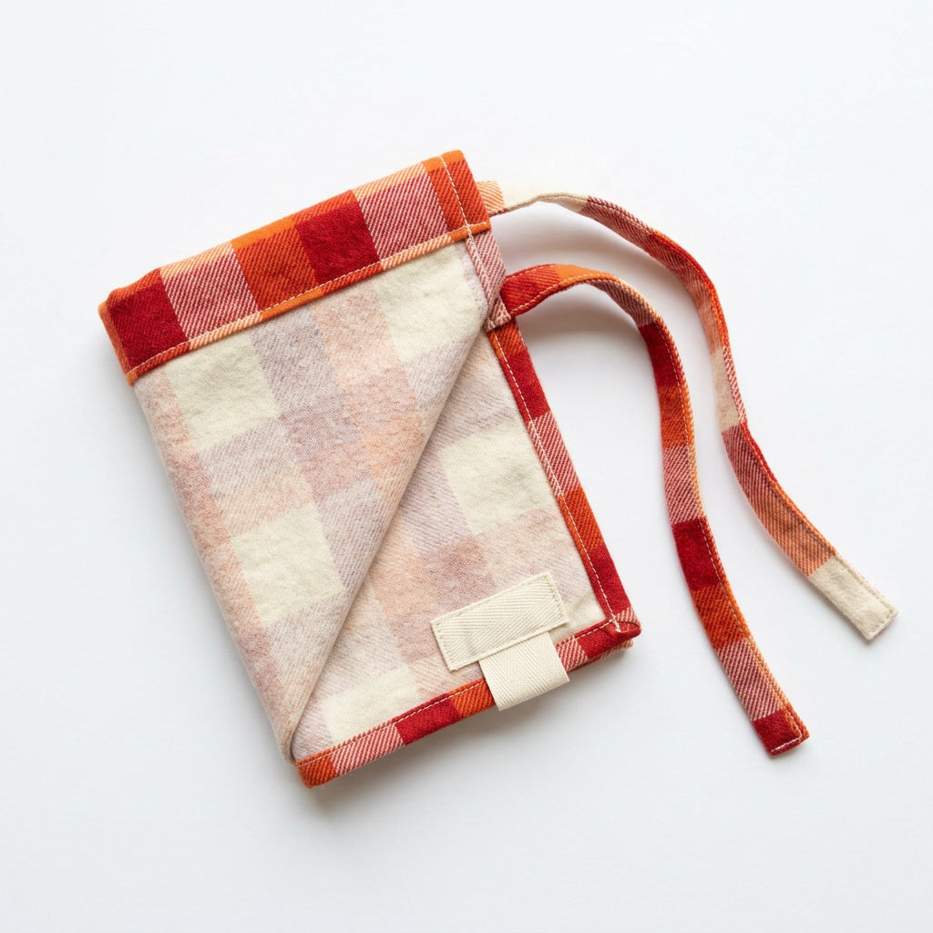 Sunset Plaid Dog Bandana – Red Buffalo Plaid Flannel, Tie-On